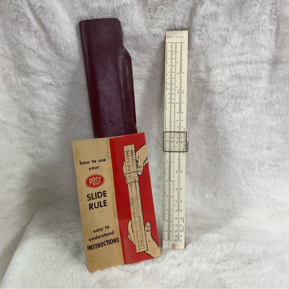 Frederick Post 1447 10" Student Slide Rule Manheim Type Chicago 90 Instruction